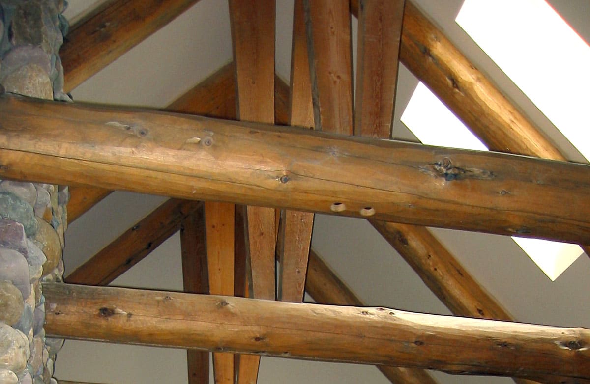 wooden support beams